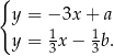 { y = − 3x+ a y = 13x − 13b. 