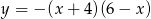 y = −(x + 4 )(6− x) 