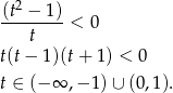  2 (t-−--1) t < 0 t(t− 1 )(t+ 1) < 0 t ∈ (− ∞ ,−1 )∪ (0,1). 