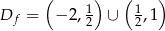  ( ) ( ) Df = − 2, 12 ∪ 12,1 