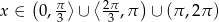  ( π⟩ ⟨2π- ) x ∈ 0 ,3 ∪ 3 ,π ∪ (π,2 π) 