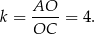  AO-- k = OC = 4. 