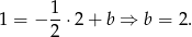  1 1 = − --⋅2 + b ⇒ b = 2. 2 