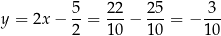 y = 2x − 5-= 22-− 25-= − 3-- 2 10 10 10 
