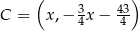  ( 3 43-) C = x,− 4x − 4 