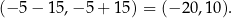 (− 5− 15,− 5+ 15) = (− 20,10 ). 