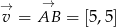 → → v = AB = [5,5] 