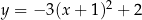y = − 3(x + 1)2 + 2 