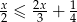 x ≤ 2x-+ 1 2 3 4 