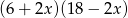 (6 + 2x )(18− 2x) 