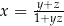  y+z- x = 1+yz 