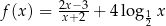 f(x ) = 2xx+−32-+ 4 lo g1x 2 