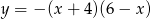 y = −(x + 4)(6− x) 