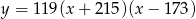 y = 11 9(x+ 215)(x − 173 ) 