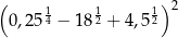 ( 1 1 1)2 0,254 − 18 2 + 4,5 2 