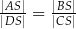 |AS-|= |BS|- |DS | |CS| 