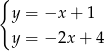 { y = −x + 1 y = − 2x + 4 