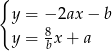 { y = − 2ax − b y = 8x + a b 