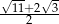 √ -- √- --11+2-3 2 
