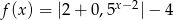 f(x ) = |2+ 0 ,5x−2|− 4 