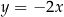 y = − 2x 