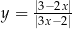  |3−2x| y = |3x−2| 