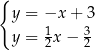 { y = −x + 3 y = 1x − 3 2 2 