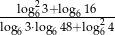 --log26-3+-log616--- log 3⋅log 48+log2 4 6 6 6 